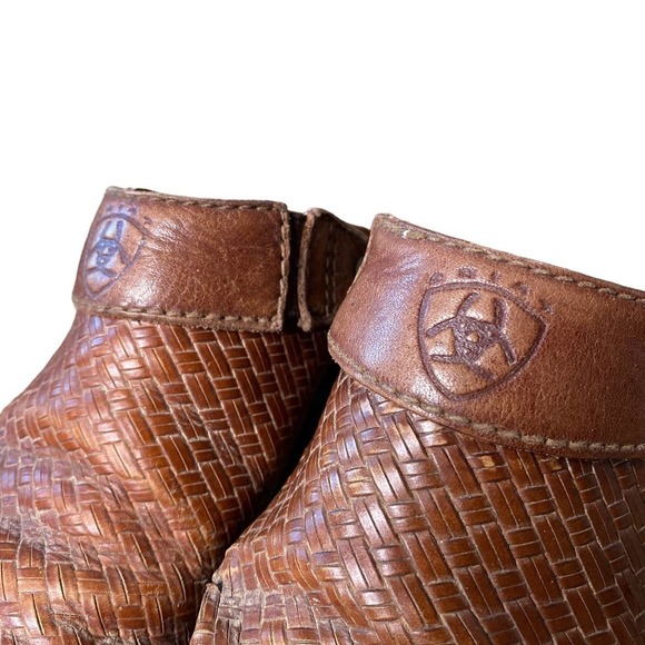 Western Slip on Brown Weaved Ariat Clogs 6 - Picture 9 of 9
